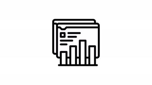 Animated Minimalist Line Icon of Business Data Report