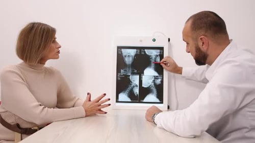 Doctor Explains Neck X-Ray to Patient