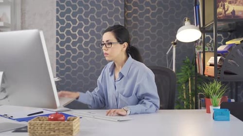 Businesswoman Working in Creative Office.