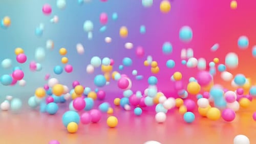 Falling Colorful Spheres Abstract Party Background Animation