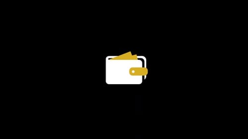 Animationsvideo zum Symbol der Geldbörse