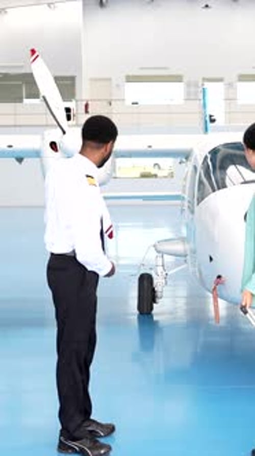 Passengers Boarding Private Plane Greeted By Pilot