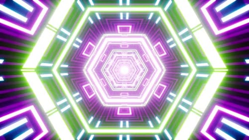 Fluorescent Color Hexagon Event Vj Loop