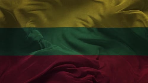 Realistic Waving Flag Motion Background with Yellow Green Red Stripes