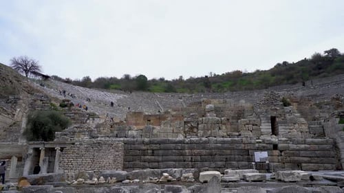 Ancient theater in the Ancient City of Ephesus 4K