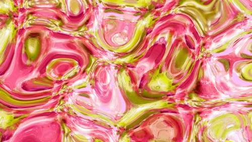 Vibrant Abstract Swirling Pink and Green Liquid Background