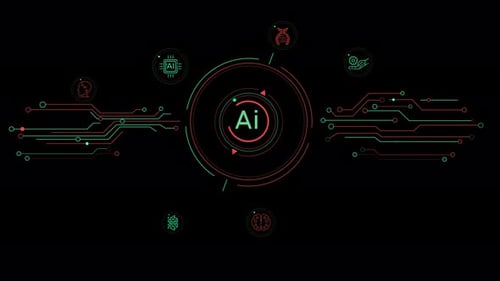 Abstrakte Infografiken für künstliche Intelligenz auf Alpha Channel