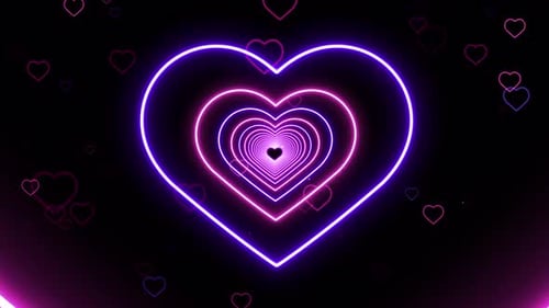 VJ Neon Heart Tunnel