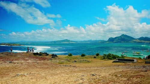 Mauritius Island, Ille aux Fouquets. Tropical seaside view. Clear turquoise ocean. Coastal excursion