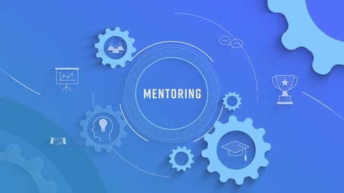 Flat Infographic Colorize Icons Background Mentoring Loopable Animation