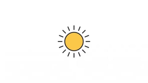 Animated Flat Design Sun Icon Loop