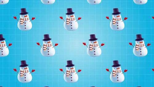 Decorative Snowman Christmas Pattern Seamless Loop