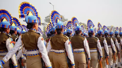 Indian Female CRPF Rehearsing for Republic Day Parade