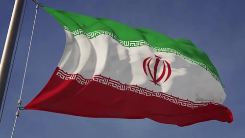 Drapeau iranien agité rapidement