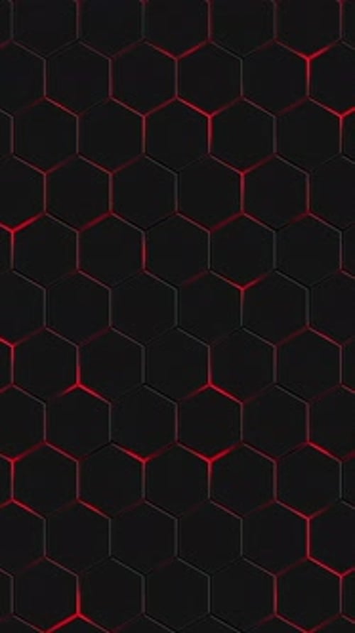 Vertical Video - Glowing Hexagons Honeycomb Pattern Technology Background