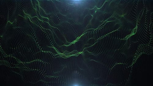 Fondo verde de ondas de puntos de frecuencia 4K