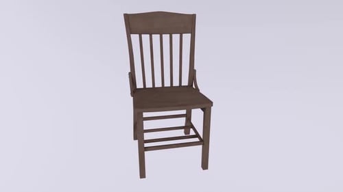 3D Wooden Dining Chair Rotating Realistic Model Animation