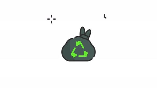 Animated Recycling Trash Bag Icon