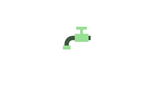 Flat Design Water Tap Icon Animation