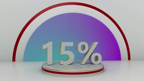 Modern 3D Percentage Number Drop on Podium Reveal