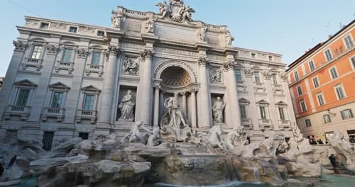 Cityscape Trevi Fountain Rome Italy