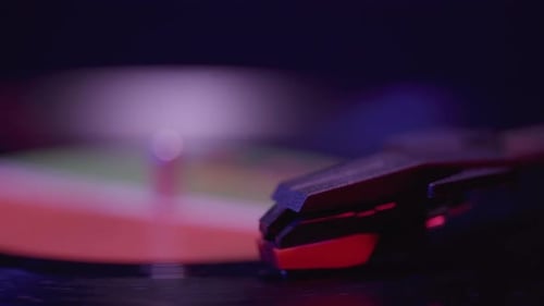 Record Player Needle Playing Vinyl Music Close Up