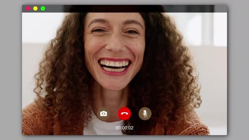 Cheerful Woman Smiling on Video Call