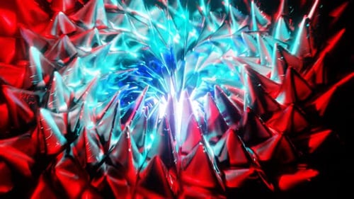 Red And Cyan Predatory Fruit Background Loop Animation In 1080Hd