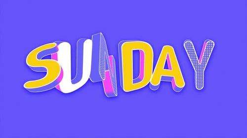 Cartoon Animated SUNDAY Sign Looping