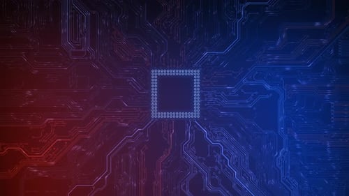 Hintergrund der digitalen Technologie für animierte Leiterplatten, Zentralcomputerprozessor, CPU-Konzept