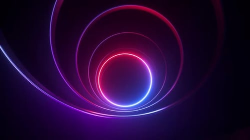 Dynamic neon light swirl creating a modern and futuristic abstract effect