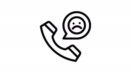 phone survey line icon animation