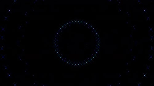 Abstract background moving stripes and flashing with shining light dots. Animation with circles