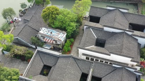 alte chinesische Architektur in der Stadt Hangzhou