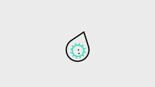 Animated Medical Icon: Virus in Water Droplet