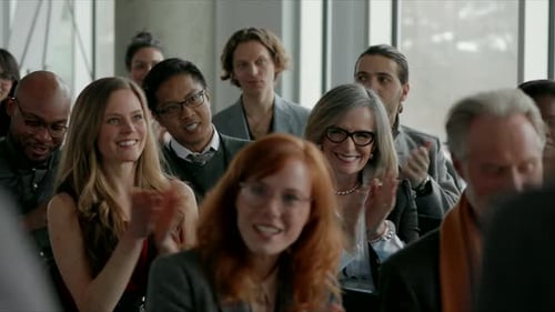 Business People Clapping in Business Audience Applaud