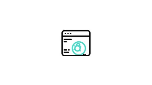 Flat Design Browser Search for Digital Security Icons