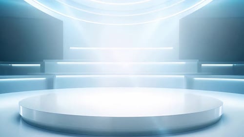 Futuristic 3D Virtual Stage Podium Presentation Background