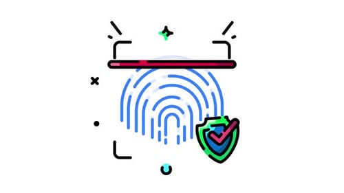 Animated Biometric Fingerprint Scan for Digital Security Verification