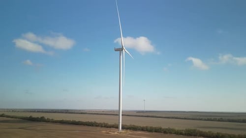 Wind Turbines. Wind Power Electric Plant. Renewable Energy