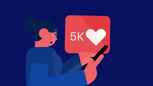 Flat Design Social Media Like Count Animation