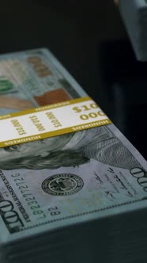 Dollar Cash Stack Close Up Wealth Detail Vertical