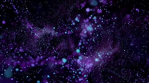 Dynamic Purple Teal Particle Flow Abstract Background