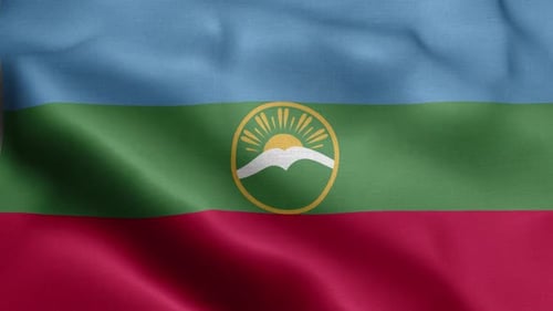 Waving Flag Animation with Sun and Mountain Emblem