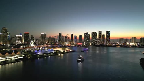 Night Miami Beach South Beach Night Miami Beach Skyline Night Miami Cityscape Aerial View Top View