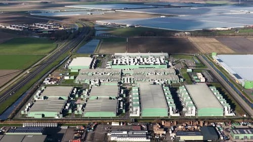Aerial view of AI Data Center, Netherlands.