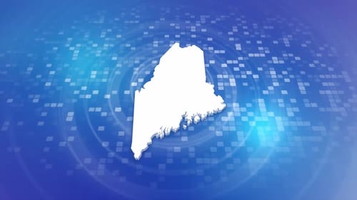 Animated Digital Outline Reveal of Maine State Map