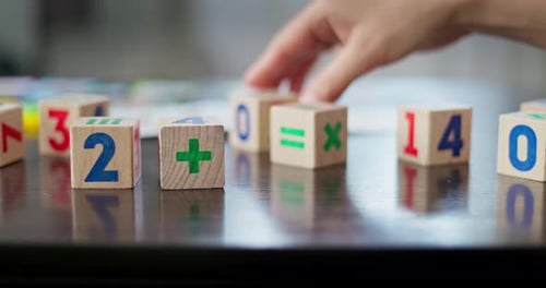 Colorful Wooden Number Blocks for Early Learning