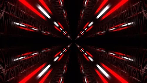 White And Red Extraterrestrial Neon Glow Cyber Highway Background VJ Loop In 4K