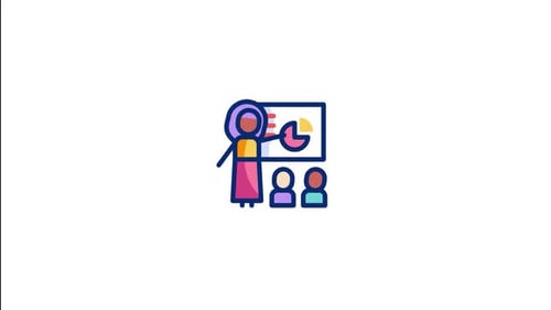 Flat Design Animated Icon: Education and Corporate Presentation